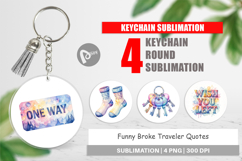 Funny Broke Traveler Quotes Keychain Product Image 1