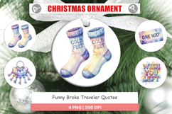 Funny Broke Traveler Quotes Ornament Product Image 1
