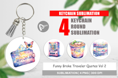 Funny Broke Traveler Quotes Keychain Product Image 1