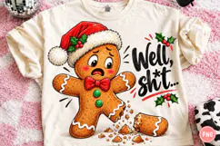 Funny Broken Gingerbread Man Christmas PNG Product Image 1