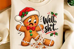 Funny Broken Gingerbread Man Christmas PNG Product Image 2
