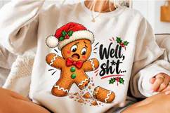 Funny Broken Gingerbread Man Christmas PNG Product Image 5