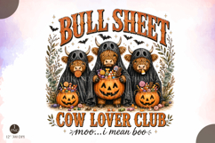 Funny Bull Sheet Png, Spooky Season Cow Png Product Image 1