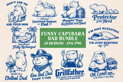Funny Capybara Dad SVG Bundle - 10 Designs - Grillfather PNG Product Image 1
