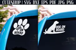 Dog On Board SVG - Funny Car Decal SVG | Car Sticker SVG Product Image 1