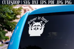 Driver Is Feral - Car Decal SVG | Car Sticker SVG Product Image 2