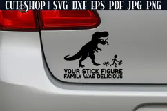 Stick Figure Family - Car Sticker SVG | Funny Car Decal SVG Product Image 2