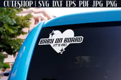 Baby On Board SVG - Car Sticker SVG | Funny Car Decal SVG Product Image 2