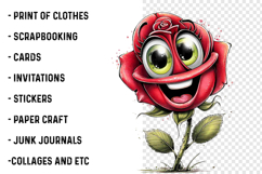 Funny Cartoon Flowers Clipart Product Image 2
