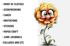 Funny Cartoon Flowers Clipart Product Image 2