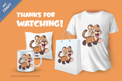 Funny cartoon tiger. T-Shirt, PNG, SVG. Product Image 3
