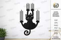 Funny cat sign Laser Cut. Home wall decor SVG Product Image 1