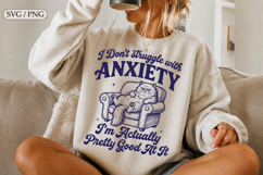 Cat Anxiety Quote SVG PNG Funny Mental Health Humor Product Image 1