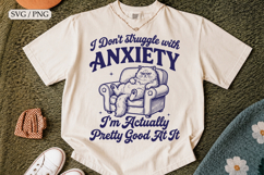 Cat Anxiety Quote SVG PNG Funny Mental Health Humor Product Image 2