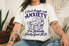 Cat Anxiety Quote SVG PNG Funny Mental Health Humor Product Image 3