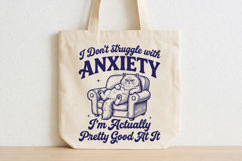 Cat Anxiety Quote SVG PNG Funny Mental Health Humor Product Image 4
