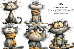 Whimsical Funny Cat Clipart Product Image 1