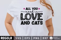 All you need is love and cats SVG, Cat SVG Design Product Image 1