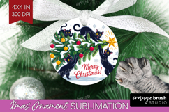 Funny Cats Xmas Ornament PNG Christmas PNG Sublimation Product Image 1