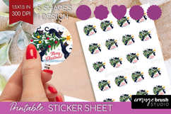 Funny Cats Xmas Round Sticker Christmas Printable Sticker Product Image 1