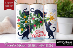 Funny Cats Xmas Tumbler Wrap Christmas Tumbler PNG Product Image 1
