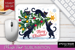 Funny Cats Xmas Mouse Pad Sublimation Christmas Mousepad PNG Product Image 1