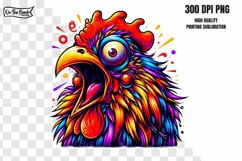 Funny Chicken Clipart Graphic PNG Sublimation Product Image 3