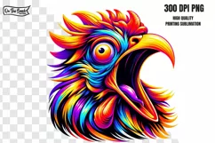 Funny Chicken Clipart Graphic PNG Sublimation Product Image 4