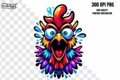 Funny Chicken Clipart Graphic PNG Sublimation Product Image 2