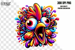 Funny Chicken Clipart Graphic PNG Sublimation Product Image 5
