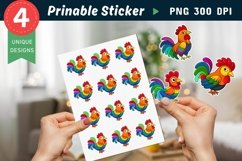 Funny Chicken Sticker Clipart Product Image 1