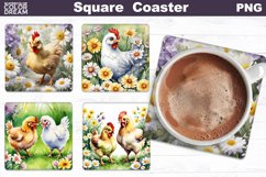 Spring Animals Square Coaster | Animals Flowers Coaster Product Image 7