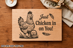 Funny Chicken Cutting Board SVG,Sarcastic Rustic Kitchen Product Image 1