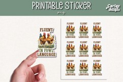 Funny Chicken Printable Sticker Sheet PNG