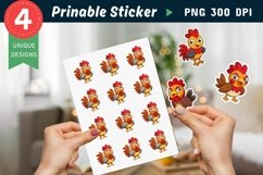 Funny Chicken Sticker Clipart Product Image 1