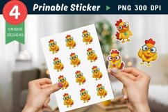 Funny Chicken Sticker Clipart Product Image 1