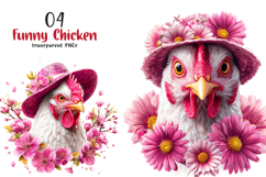 Funny Chicken Sublimation Clipart Product Image 1