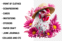 Funny Chicken Sublimation Clipart Product Image 2