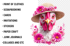 Funny Chicken Sublimation Clipart Product Image 2