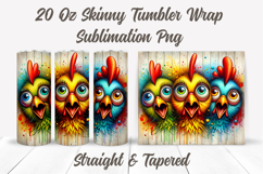 Funny Chickens Tumbler Wrap, Rooster Tumbler, Sarcastic PNG Product Image 2
