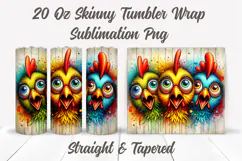 Funny Chickens Tumbler Wrap, Rooster Tumbler, Sarcastic PNG Product Image 2