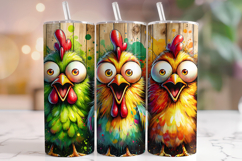Funny Chickens Tumbler Wrap, Rooster Tumbler, Sarcastic PNG Product Image 1