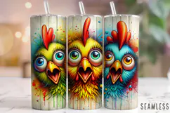Funny Chickens Tumbler Wrap, Rooster Tumbler, Sarcastic PNG Product Image 1
