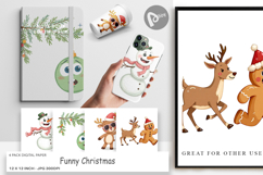 Digital Paper Funny Christmas Product Image 1