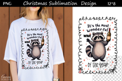 Funny Cozy Christmas Quotes|T Shirt Sublimation|Raccoon Product Image 1