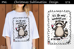Funny Cozy Christmas Quotes|T Shirt Sublimation|Raccoon Product Image 1