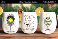 Funny Cozy Christmas Quotes Wine Tumbler|Frog|Drink Product Image 1