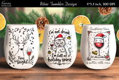 Funny Cozy Christmas Quotes Wine Tumbler|Reindeer|Cat Product Image 1