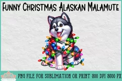 Funny Christmas Alaskan Malamute | Christmas Clipart Product Image 1