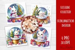 Funny Christmas Coaster Design | animal Square Coaster Product Image 1